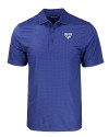 SMU Mustangs Cutter & Buck Pike Eco Tonal Geo Print Stretch Recycled Mens Polo Tour Blue Mannequin Thumbnail Image