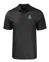 Marshall Thundering Herd College Vault Cutter & Buck Pike Eco Tonal Geo Print Stretch Recycled Mens Polo Black Mannequin Thumbnail Image