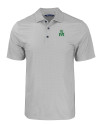 Marshall Thundering Herd College Vault Cutter & Buck Pike Eco Tonal Geo Print Stretch Recycled Mens Polo Elemental Grey Mannequin Thumbnail Image