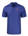 Ole Miss Rebels College Vault Cutter & Buck Pike Eco Tonal Geo Print Stretch Recycled Mens Polo Tour Blue Mannequin Thumbnail Image