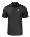 Northwestern Wildcats College Vault Cutter & Buck Pike Eco Tonal Geo Print Stretch Recycled Mens Polo Black Mannequin Thumbnail Image