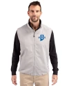 Indiana State Sycamores Cutter & Buck Charter Eco Recycled Mens Full-Zip Vest Polished Medium Gray Front Thumbnail Image