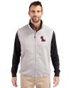 View image 4: Ole Miss Rebels Cutter & Buck Charter Recycled Packable Mens Full Zip Vest Polished Medium Gray Front