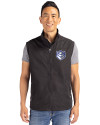 Saint Louis Billikens Cutter & Buck Charter Eco Recycled Mens Full-Zip Vest Black Front Thumbnail Image