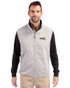 Northern Arizona Lumberjacks Cutter & Buck Charter Eco Recycled Mens Full-Zip Vest Polished Medium Gray Front Thumbnail Image