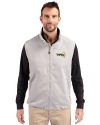 Northern Arizona Lumberjacks Cutter & Buck Charter Eco Recycled Mens Full-Zip Vest Polished Medium Gray Front Thumbnail Image