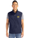 Quinnipiac Bobcats Cutter & Buck Charter Eco Recycled Mens Full-Zip Vest Navy Blue Front Thumbnail Image
