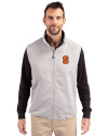 Syracuse Orange Cutter & Buck Charter Eco Recycled Mens Full-Zip Vest Polished Medium Gray Front Thumbnail Image