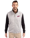 New Mexico State Aggies College Vault Cutter & Buck Charter Eco Recycled Mens Full-Zip Vest Polished Medium Gray Front Thumbnail Image