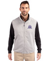 Northwestern Wildcats College Vault Cutter & Buck Charter Eco Recycled Mens Full-Zip Vest Polished Medium Gray Front Thumbnail Image