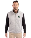 Portland State Vikings College Vault Cutter & Buck Charter Eco Recycled Mens Full-Zip Vest Polished Medium Gray Front Thumbnail Image