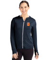 Syracuse Orange Cutter & Buck Daybreak Eco Recycled Womens Full Zip Hoodie Navy Blue Front Thumbnail Image
