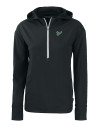 View image 3: South Florida Bulls Cutter & Buck Daybreak Recycled Womens Half Zip Hooded Pullover Black Mannequin