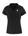 Michigan State Spartans Cutter & Buck Daybreak Eco Recycled Womens V-neck Polo Black Mannequin Thumbnail Image