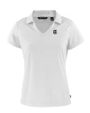 South Carolina Gamecocks Cutter & Buck Daybreak Eco Recycled Womens V-neck Polo White Mannequin Thumbnail Image