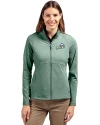 Florida Gulf Coast Eagles Cutter & Buck Adapt Eco Knit Heather Recycled Womens Full Zip Hunter Heather Front Thumbnail Image