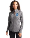 Indiana State Sycamores Cutter & Buck Adapt Eco Knit Heather Recycled Womens Full Zip Black Heather Front Thumbnail Image