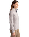 George Mason Patriots College Vault Cutter & Buck Adapt Eco Knit Heather Recycled Womens Full Zip Polished Heather Side Thumbnail Image