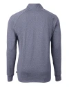 Texas Rio Grande Valley Vaqueros Cutter & Buck Adapt Eco Knit Heather Mens Quarter Zip Pullover Navy Blue Heather Mannequin Back Thumbnail Image