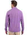 Kansas State Wildcats Cutter & Buck Adapt Eco Knit Heather Mens Quarter Zip Pullover College Purple Heather Back Thumbnail Image