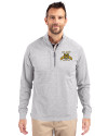 North Carolina A&T Aggies Cutter & Buck Adapt Eco Knit Heather Mens Quarter Zip Pullover Polished Heather Front Thumbnail Image