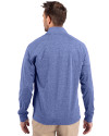 Southern University Jaguars Cutter & Buck Adapt Eco Knit Heather Mens Quarter Zip Pullover Tour Blue Heather Back Thumbnail Image