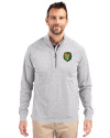Southeastern Louisiana Lions Cutter & Buck Adapt Eco Knit Heather Mens Quarter Zip Pullover Polished Heather Front Thumbnail Image