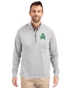 Marshall Thundering Herd College Vault Cutter & Buck Adapt Eco Knit Heather Mens Quarter Zip Pullover Polished Heather Front Thumbnail Image
