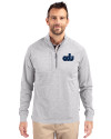 Old Dominion Monarchs College Vault Cutter & Buck Adapt Eco Knit Heather Mens Quarter Zip Pullover Polished Heather Front Thumbnail Image
