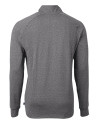 South Florida Bulls Cutter & Buck Adapt Eco Knit Heather Mens Big & Tall Quarter Zip Pullover Black Heather Mannequin Back Thumbnail Image