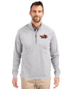 Illinois State Redbirds Cutter & Buck Adapt Eco Knit Heather Mens Big & Tall Quarter Zip Pullover Polished Heather Front Thumbnail Image