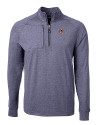 View image 3: Texas Rio Grande Valley Vaqueros Cutter & Buck Adapt Recycled Soft Knit Stretch Mens Big & Tall Heathered Quarter Zip Pullover Navy Blue Heather Mannequin