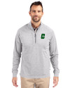 Charlotte 49ers Cutter & Buck Adapt Eco Knit Heather Mens Big & Tall Quarter Zip Pullover Polished Heather Front Thumbnail Image