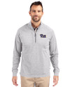 Pitt Panthers Cutter & Buck Adapt Eco Knit Heather Mens Big & Tall Quarter Zip Pullover Polished Heather Front Thumbnail Image