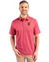 Tuskegee Golden Tigers Cutter & Buck Pike Banner Print Stretch Mens Polo Cardinal Red Front Thumbnail Image
