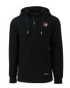 Winston-Salem State Rams Cutter & Buck Roam Epic Versatility Half Zip Recycled Mens Hooded Pullover Black Mannequin Thumbnail Image
