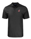 Washington State Cougars Cutter & Buck Pike Eco Tonal Geo Print Stretch Recycled Mens Polo Black Mannequin Thumbnail Image