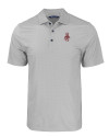 Washington State Cougars College Vault Cutter & Buck Pike Eco Tonal Geo Print Stretch Recycled Mens Polo Elemental Grey Mannequin Thumbnail Image
