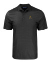 Wichita State Shockers College Vault Cutter & Buck Pike Eco Tonal Geo Print Stretch Recycled Mens Polo Black Mannequin Thumbnail Image