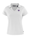 Washington Huskies Cutter & Buck Daybreak Eco Recycled Womens V-neck Polo White Mannequin Thumbnail Image