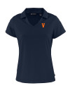 Virginia Hoos College Vault Cutter & Buck Daybreak Eco Recycled Womens V-neck Polo Navy Blue Mannequin Thumbnail Image