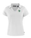 Tulane Green Wave College Vault Cutter & Buck Daybreak Eco Recycled Womens V-neck Polo White Mannequin Thumbnail Image