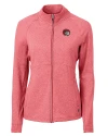 Winston-Salem State Rams Cutter & Buck Adapt Eco Knit Heather Recycled Womens Full Zip Cardinal Red Heather Mannequin Thumbnail Image