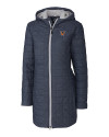 Texas Rio Grande Valley Vaqueros Cutter & Buck Rainier PrimaLoft®  Womens Eco Insulated Hooded Long Coat Anthracite Melange Mannequin Thumbnail Image