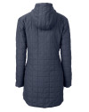 Texas Rio Grande Valley Vaqueros Cutter & Buck Rainier PrimaLoft®  Womens Eco Insulated Hooded Long Coat Anthracite Melange Mannequin Back Thumbnail Image