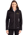 Southern Miss Golden Eagles Cutter & Buck Evoke Softshell Recycled Full Zip Womens Jacket Black Front Thumbnail Image