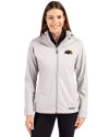 Southern Miss Golden Eagles Cutter & Buck Evoke Softshell Recycled Full Zip Womens Jacket CONCRETE Front Thumbnail Image