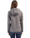 Southern Miss Golden Eagles Cutter & Buck Evoke Softshell Recycled Full Zip Womens Jacket Elemental Grey Back Thumbnail Image