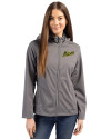George Mason Patriots College Vault Cutter & Buck Evoke Softshell Recycled Full Zip Womens Jacket Elemental Grey Front Thumbnail Image