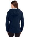 Northern Arizona Lumberjacks College Vault Cutter & Buck Evoke Softshell Recycled Full Zip Womens Jacket Navy Blue Back Thumbnail Image